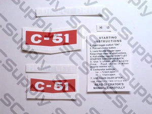 Homelite C-51 (early) decal set