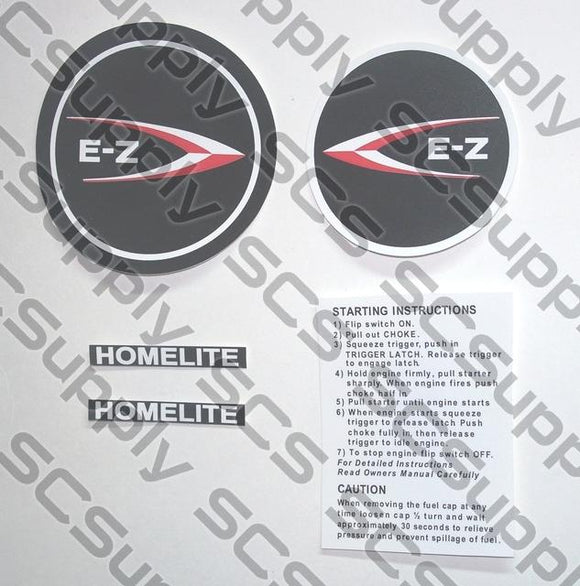 Homelite E-Z (little blue) decal set