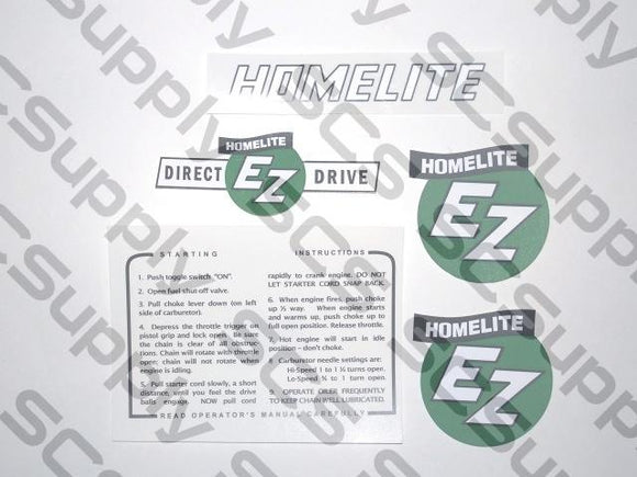 Homelite EZ (Original) decal set