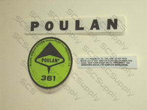 Poulan 361 decal set