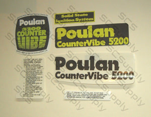 Poulan 5200 (Black cover) CounterVibe decal set