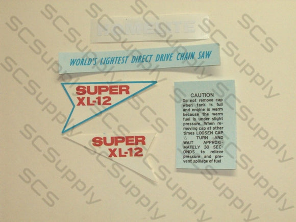 Homelite Super XL-12 decal set