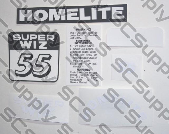Homelite Super WIZ 55 (red) decal set