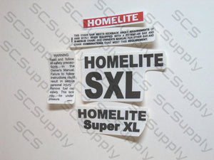 Homelite Super XL (Late red) decal set
