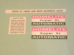 Homelite Super XL (blue/white) decal set