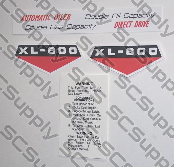 Homelite XL-800 decal set