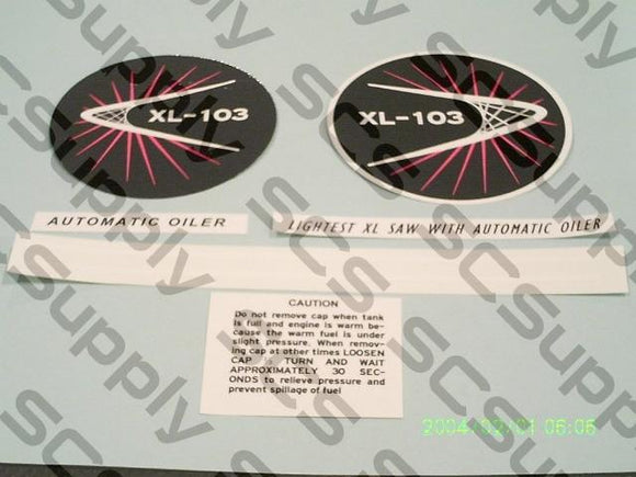 Homelite XL-103 decal set