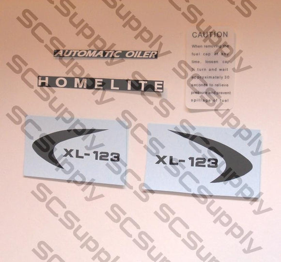 Homelite XL-123 decal set